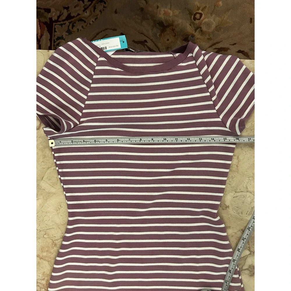 GILLI LOGAN FITTED T-SHIRT MAXI DRESS STRIPE PURPLE SIZE MEDIUM NWT